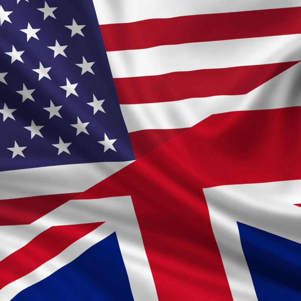 "bandeiras US e UK"