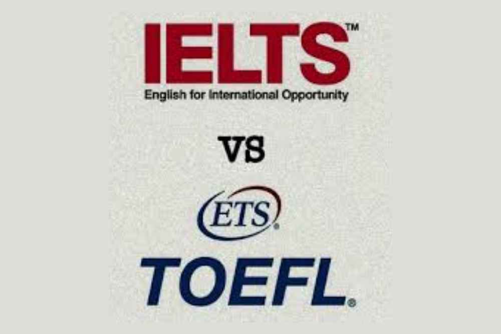 logos dos exames de proficiência TOEFL ou IELTS